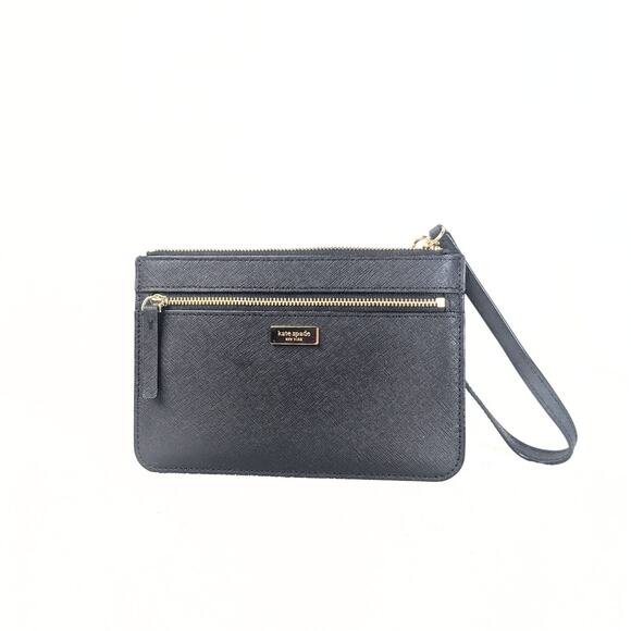 Kate Spade Black Saffiano Leather Wristlet - Picture 2 of 5